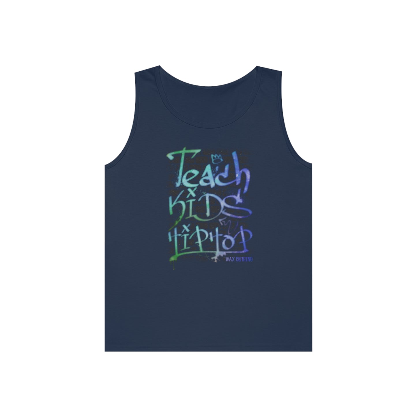 Wax Clothing Co  Teach Hip Hop Unisex Heavy Cotton Tank Top - Old school label