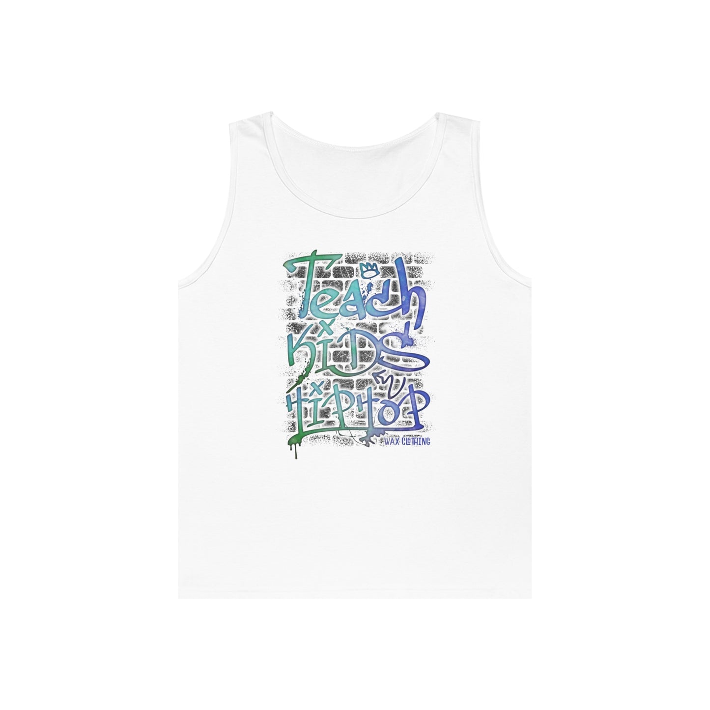 Wax Clothing Co  Teach Hip Hop Unisex Heavy Cotton Tank Top - Old school label