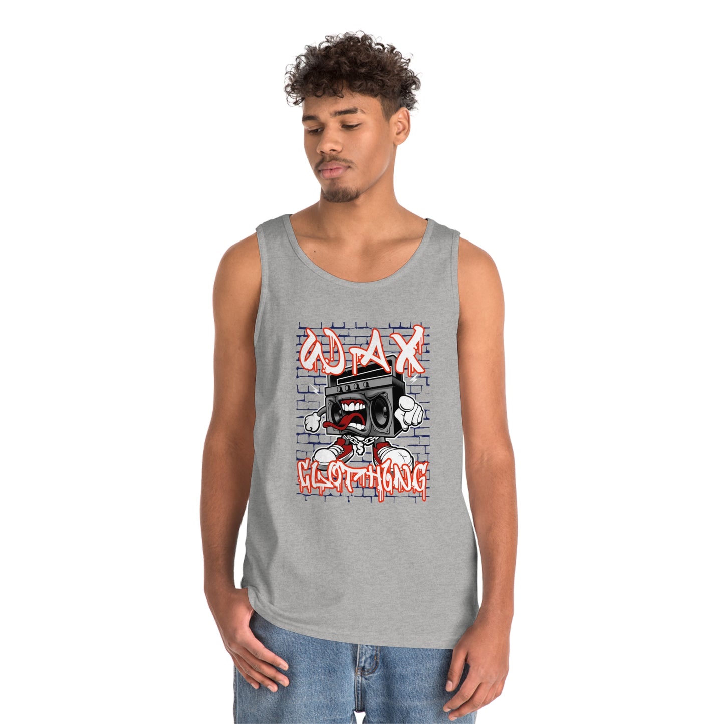 Wax Clothing Co Boombox Unisex Heavy Cotton Tank Top - Old school Hip hop label