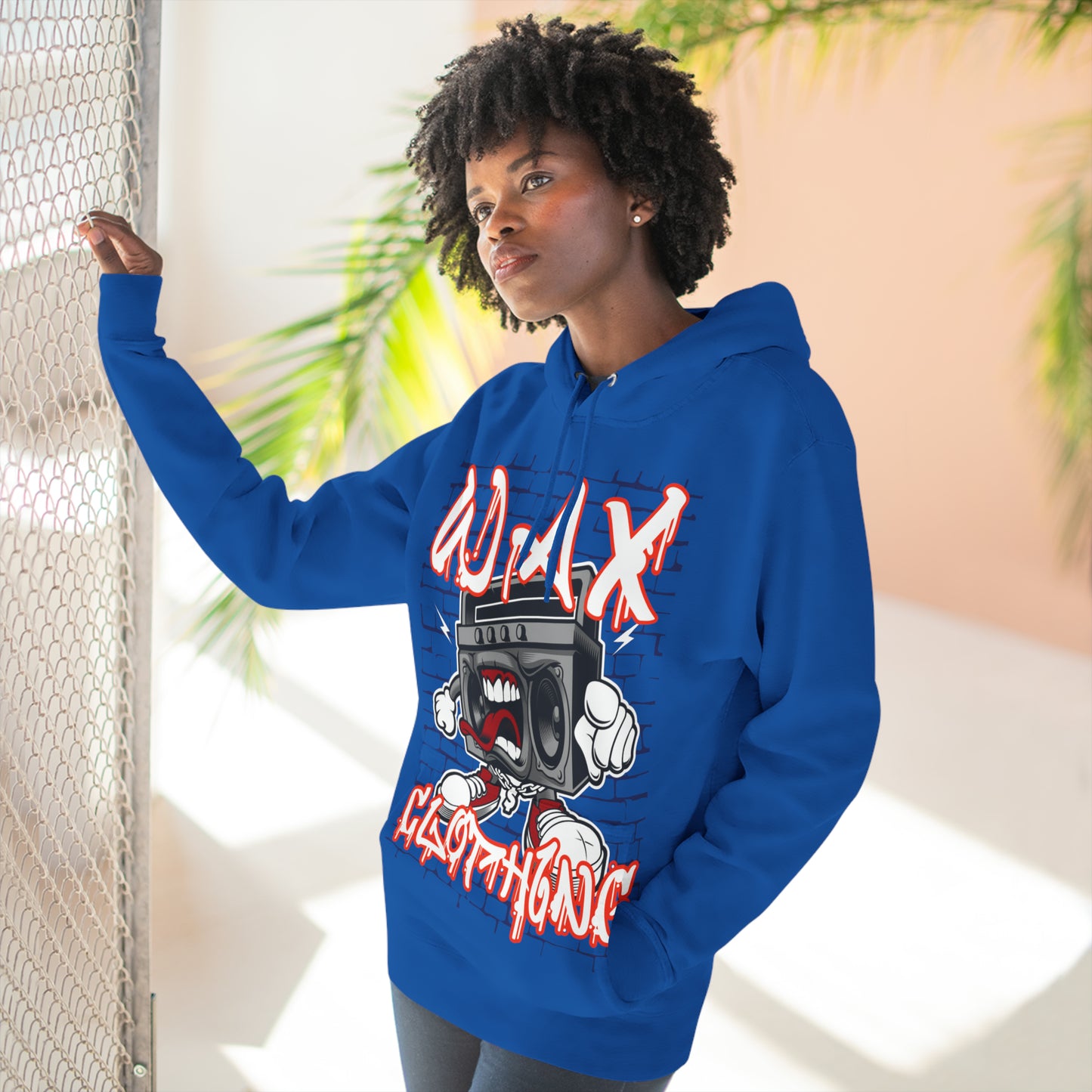 Wax Clothing Boombox Three-Panel Fleece Hoodie - Old school Hip hop label