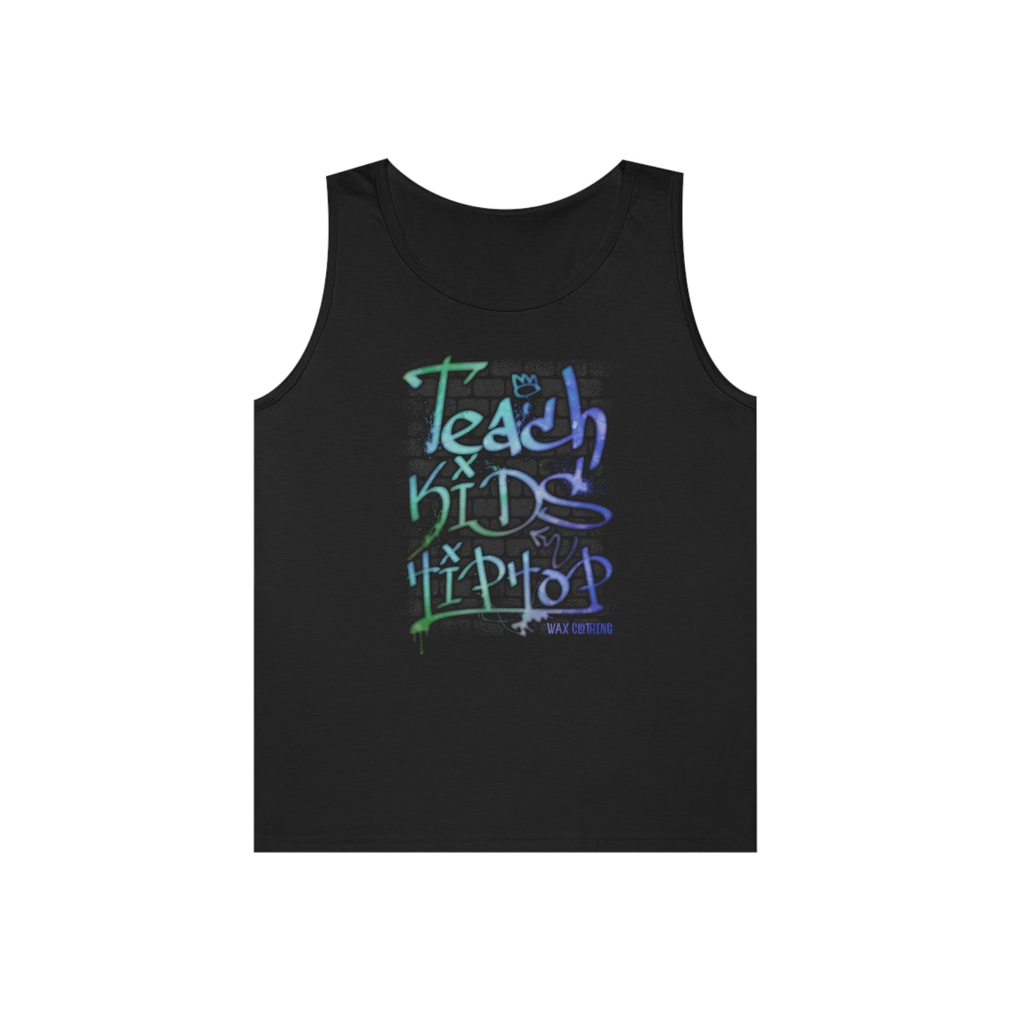 Wax Clothing Co  Teach Hip Hop Unisex Heavy Cotton Tank Top - Old school label