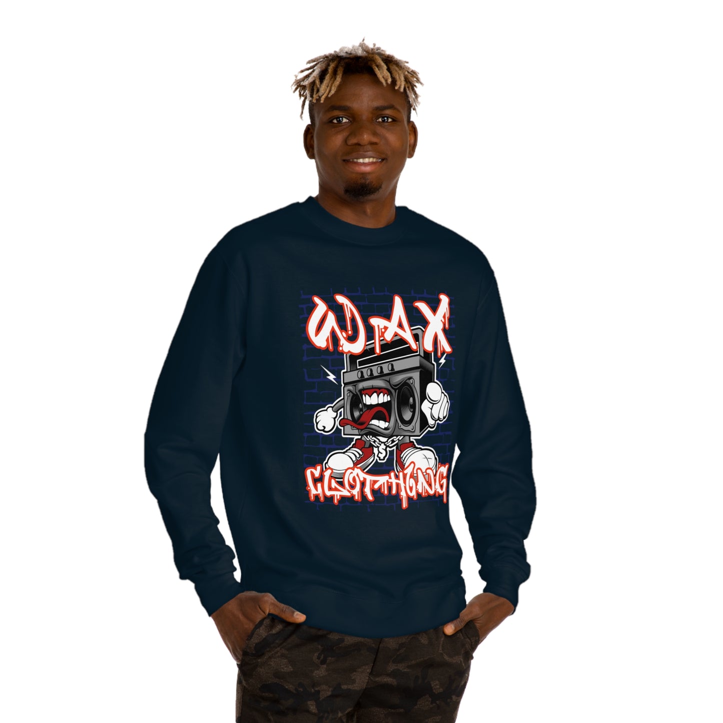 Wax Clothing Co Boombox Unisex Crew Neck Sweatshirt - Old school hip hop label