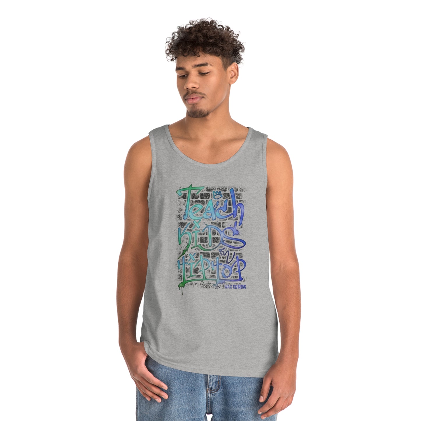 Wax Clothing Co  Teach Hip Hop Unisex Heavy Cotton Tank Top - Old school label