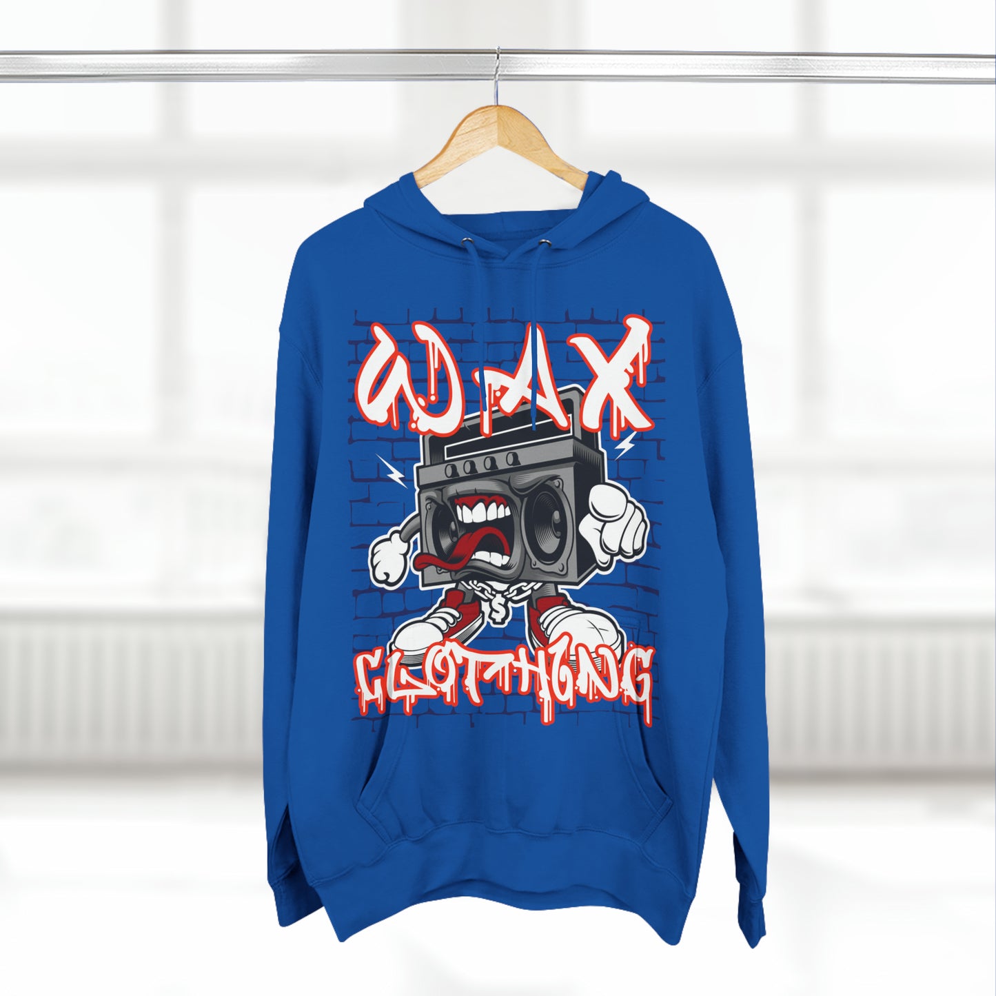 Wax Clothing Boombox Three-Panel Fleece Hoodie - Old school Hip hop label