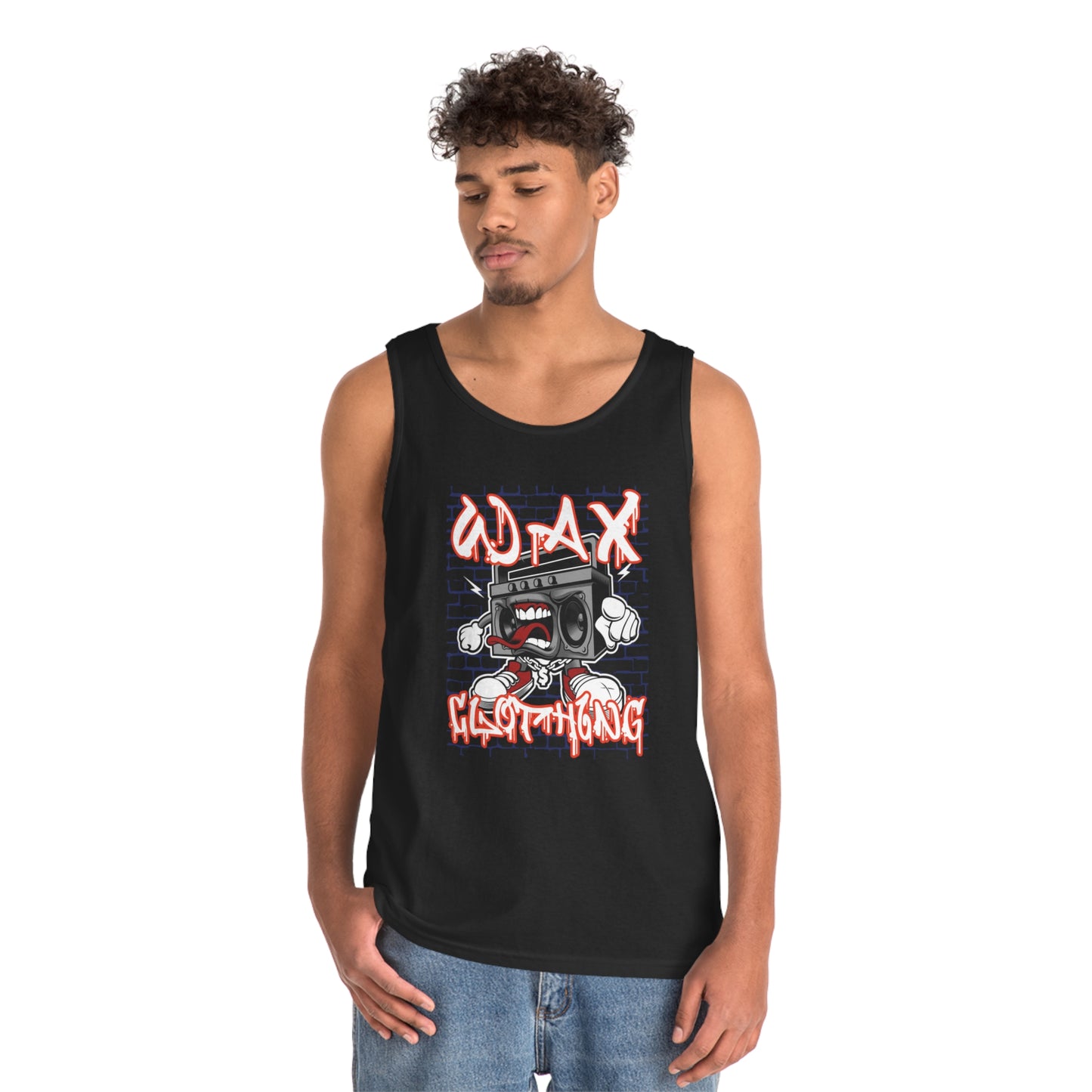 Wax Clothing Co Boombox Unisex Heavy Cotton Tank Top - Old school Hip hop label