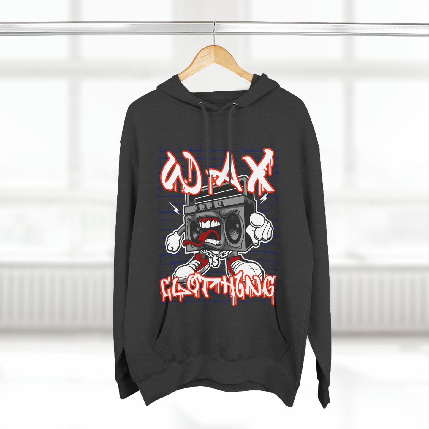 Wax Clothing Co Boombox Three-Panel Fleece Hoodie - Old school Hip Hop label