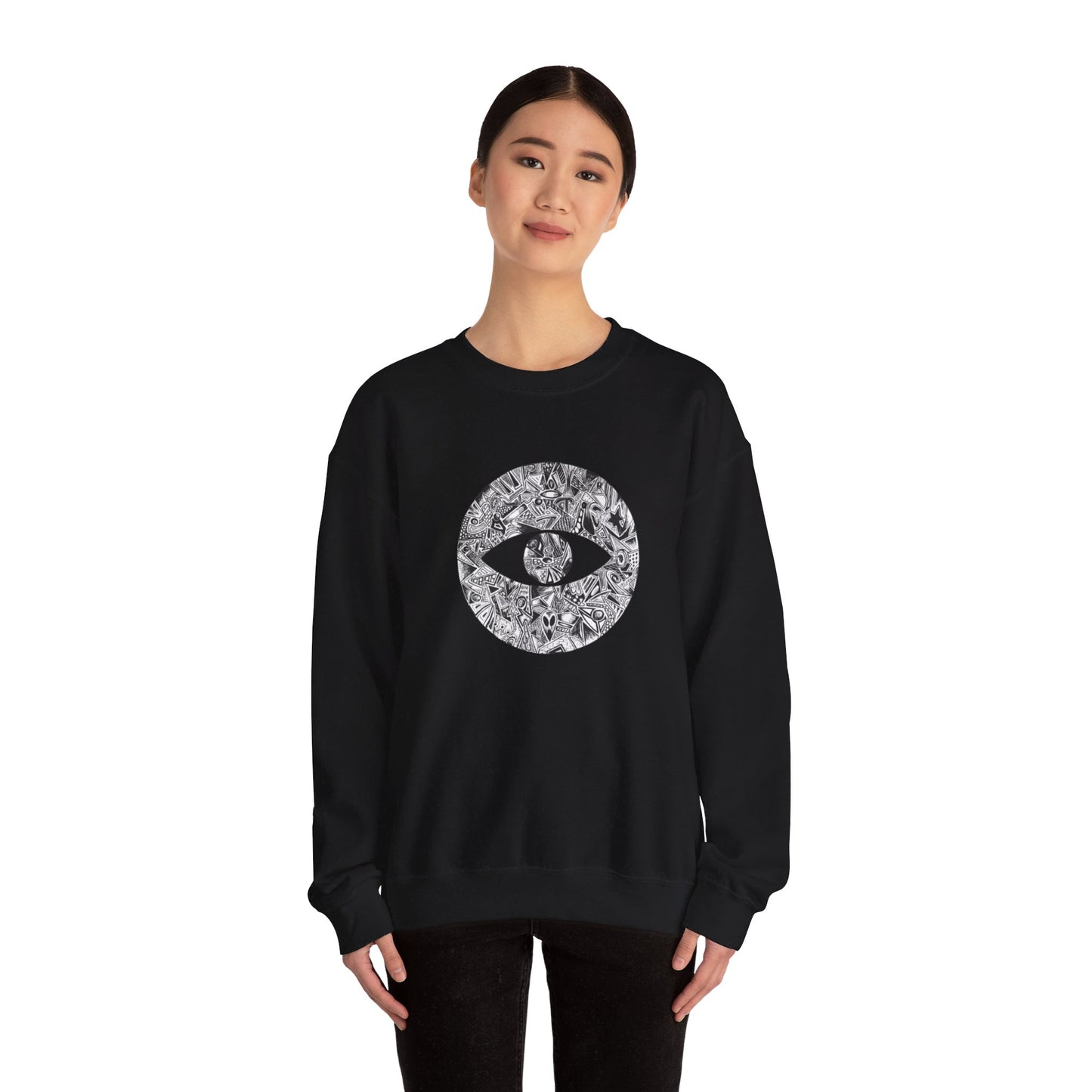 Wax Clothing Co Alien Eye Unisex Heavy Blend™ Crewneck Sweatshirt - Old school Hip hop label