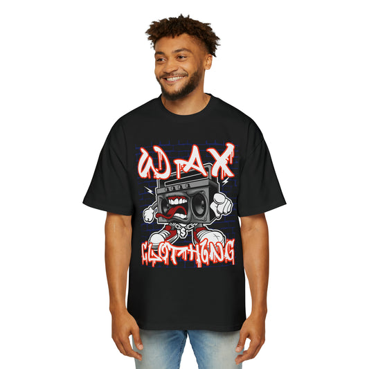 Wax Clothing Co Boombox Men's Heavy Oversized Tee - Old School Hip Hop label