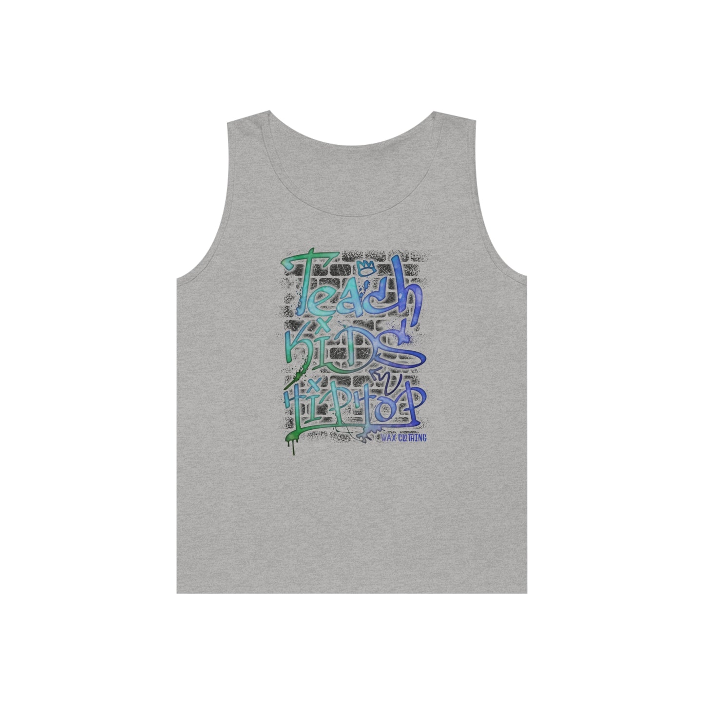 Wax Clothing Co  Teach Hip Hop Unisex Heavy Cotton Tank Top - Old school label