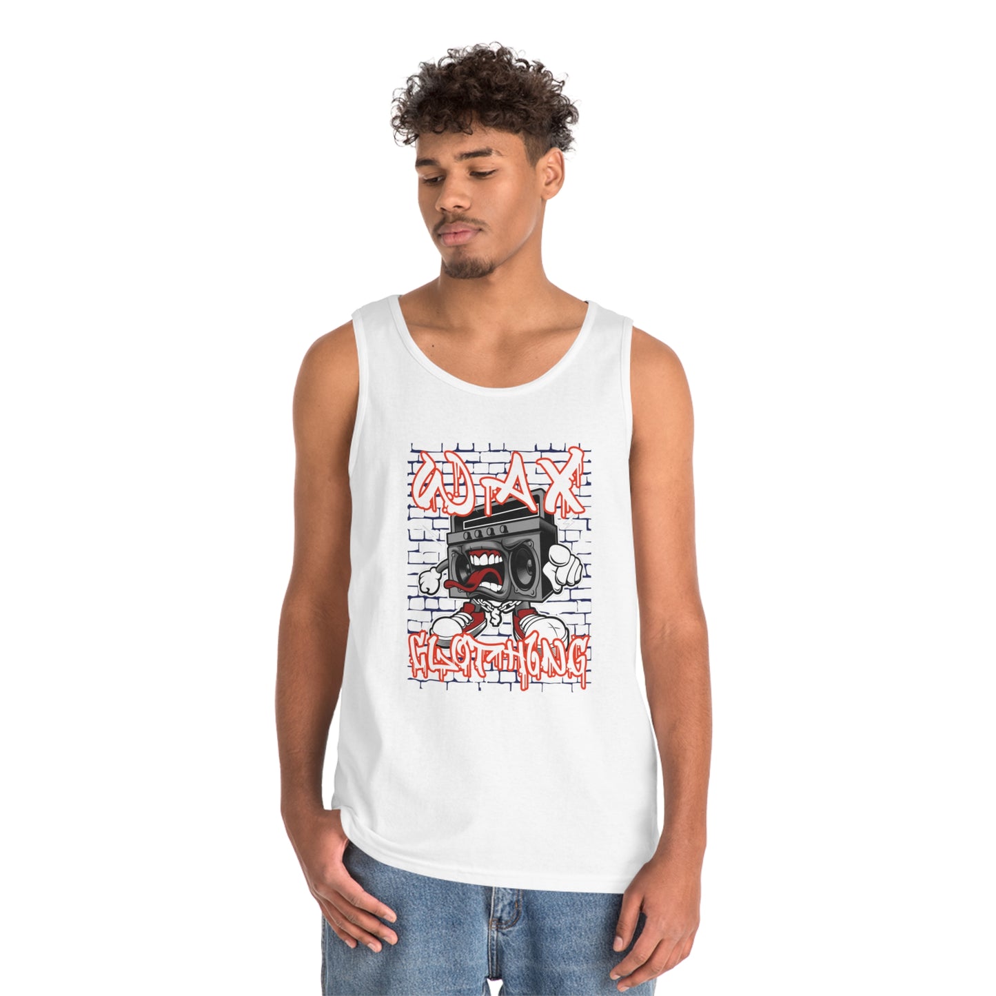 Wax Clothing Co Boombox Unisex Heavy Cotton Tank Top - Old school Hip hop label