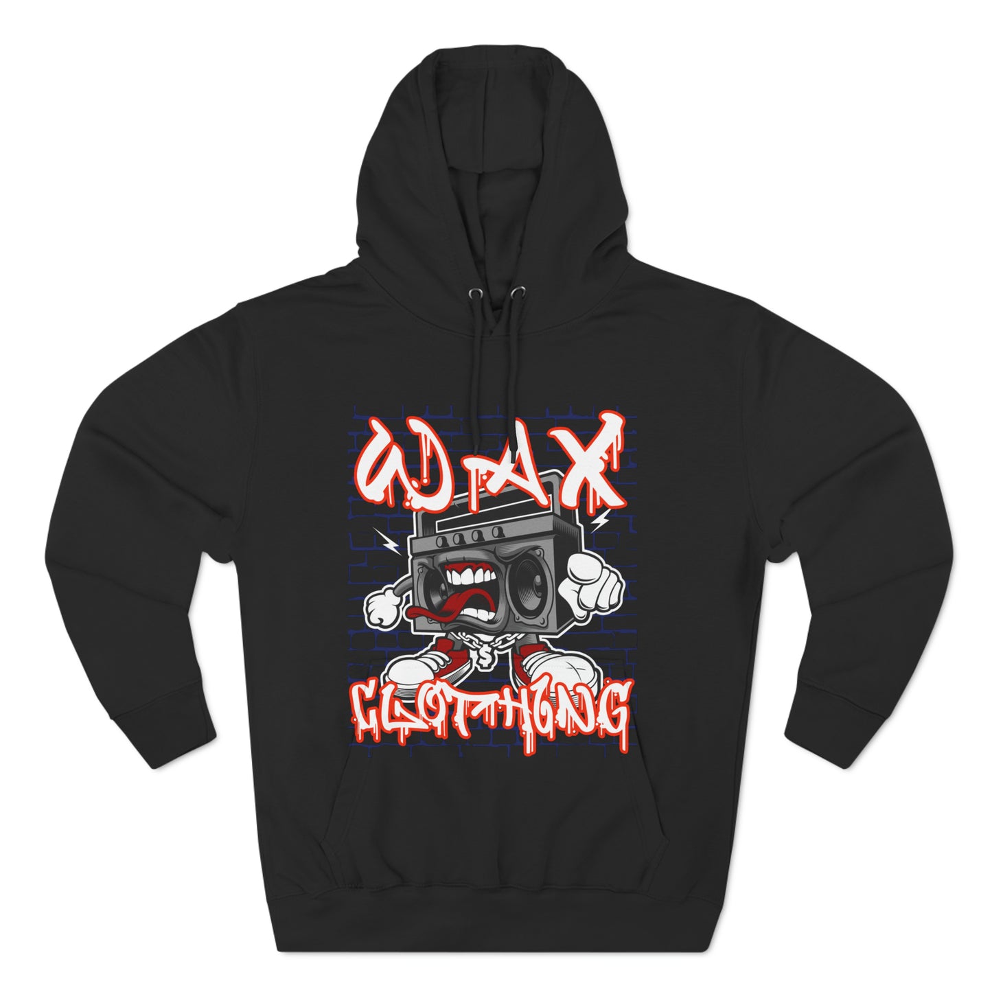 Wax Clothing Co Boombox Three-Panel Fleece Hoodie - Old school Hip Hop label