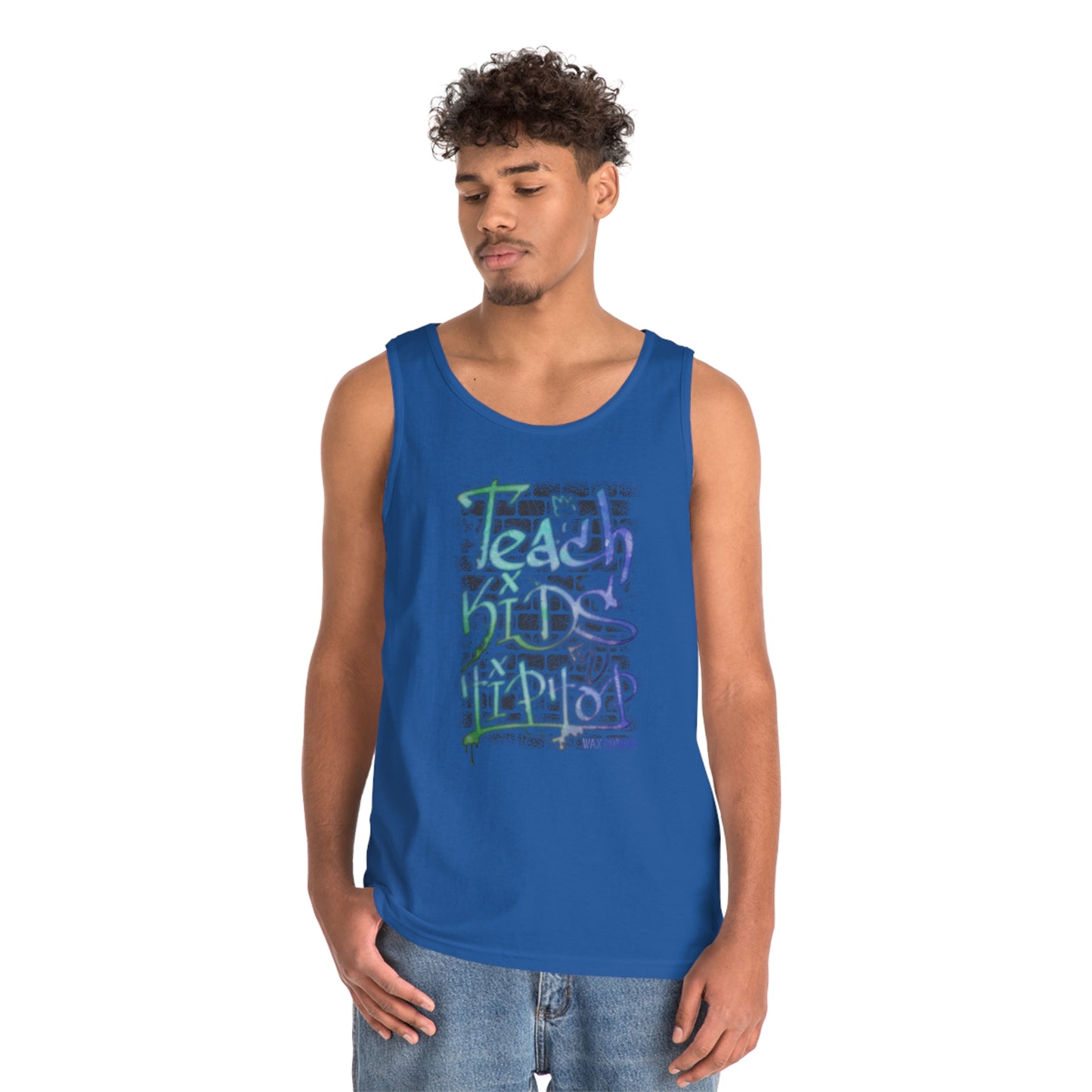 Wax Clothing Co  Teach Hip Hop Unisex Heavy Cotton Tank Top - Old school label