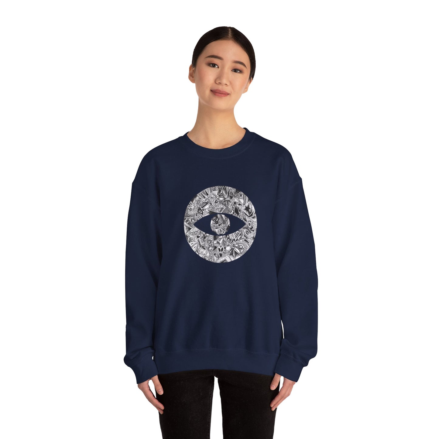 Wax Clothing Co Alien Eye Unisex Heavy Blend™ Crewneck Sweatshirt - Old school Hip hop label